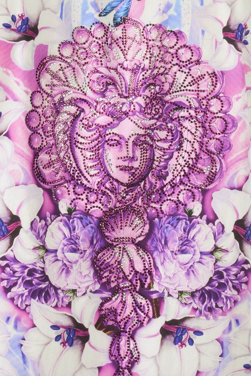 PAISLEY FLORAL Rhinestone Short Sleeve Shirt